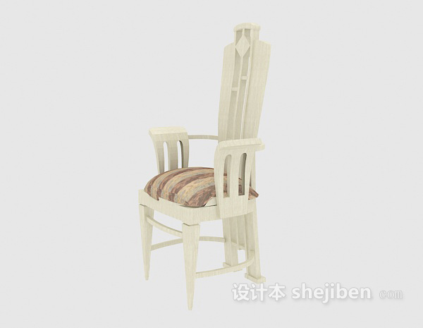 白色欧式餐椅3d模型下载