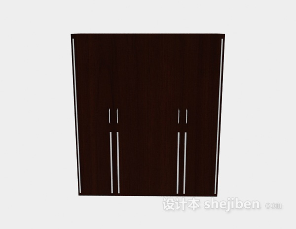 现代风格现代棕色衣柜3d模型下载