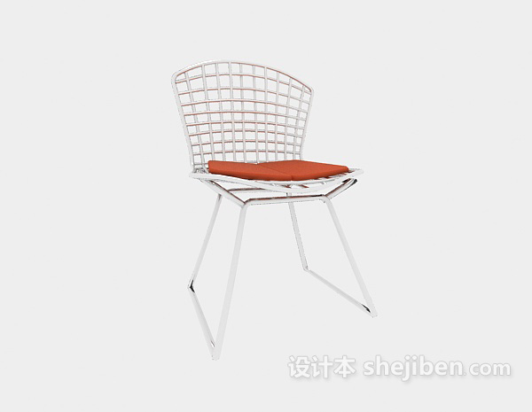 免费白色休闲椅3d模型下载