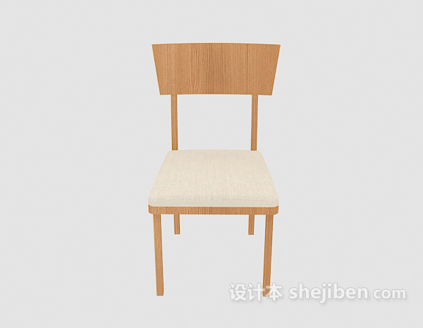现代风格现代棕色木椅3d模型下载