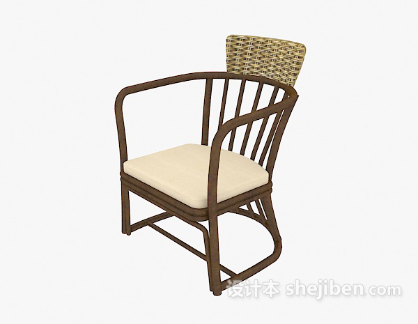 简易扶手椅3d模型下载