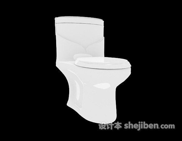 免费浴室白色马桶3d模型下载