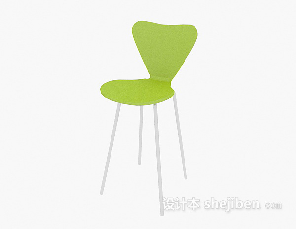 免费绿色塑料椅3d模型下载