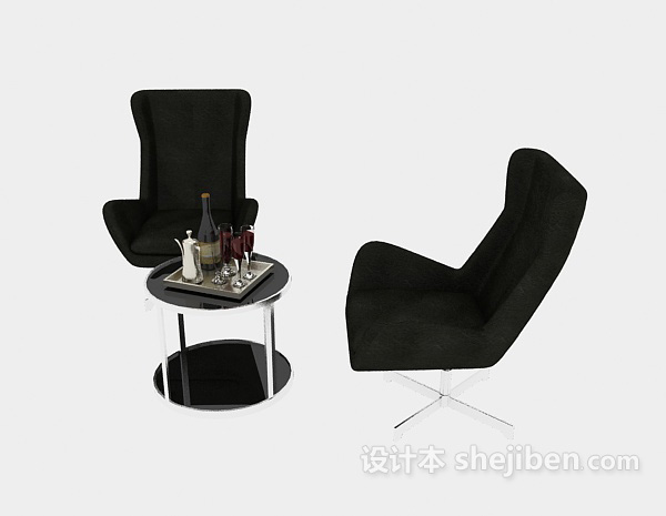 现代风格家居休闲桌椅3d模型下载