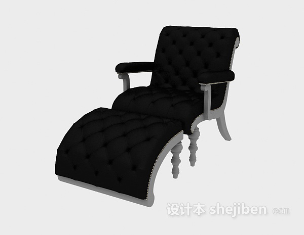 免费欧式实木单人沙发椅3d模型下载