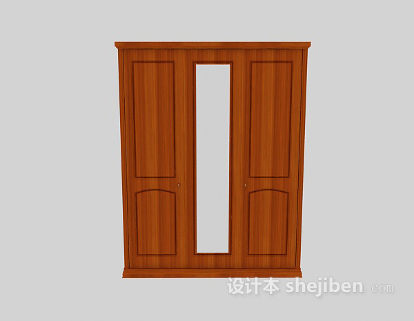 现代风格现代风格实木衣柜3d模型下载