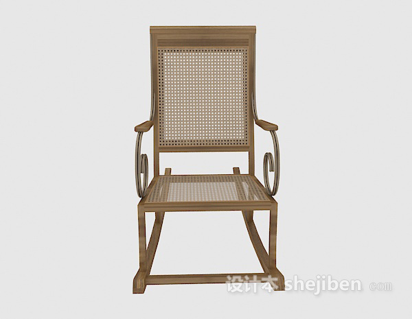 中式风格木质摇椅3d模型下载
