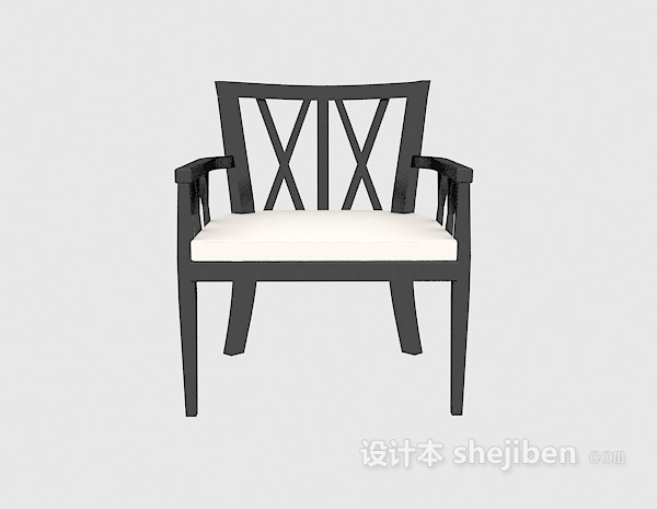 中式风格中式实木休闲椅3d模型下载