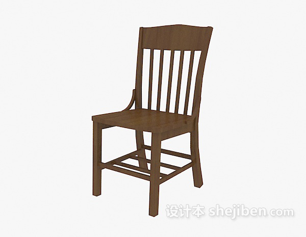 家居木质靠背椅3d模型下载