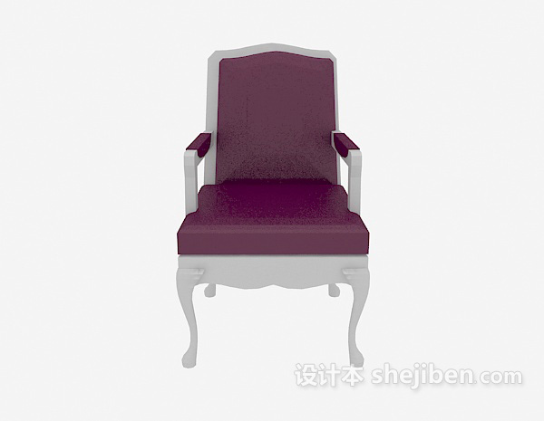 欧式风格实木单人沙发椅3d模型下载