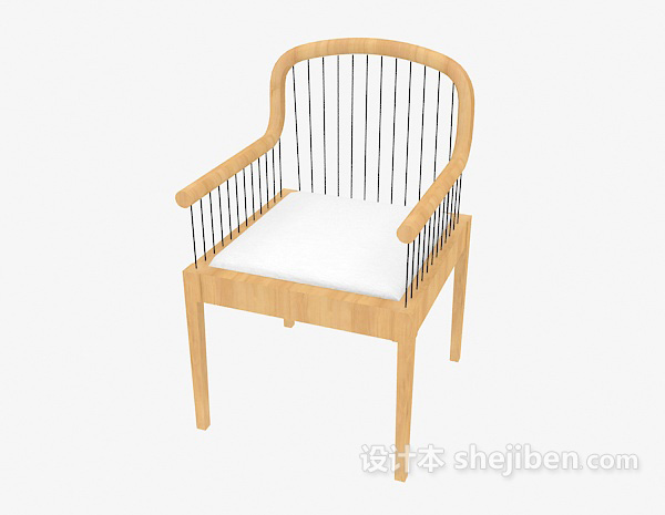 免费中式木质扶手靠背椅3d模型下载