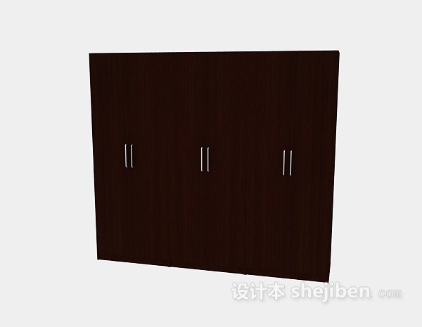 免费多扇门衣柜3d模型下载