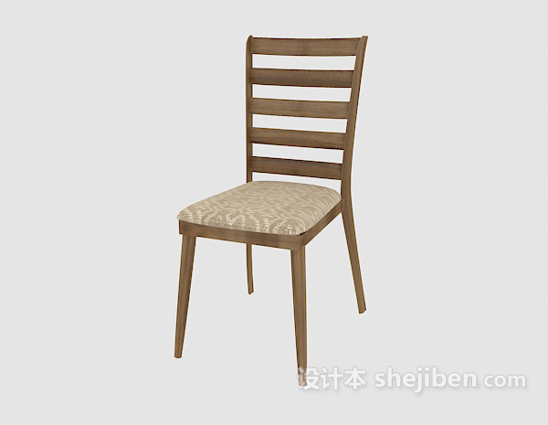 免费餐厅实木餐椅3d模型下载