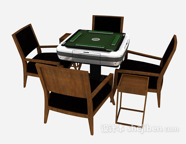 免费实木麻将桌3d模型下载