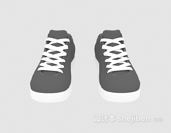 现代风格男士系带运动鞋3d模型下载