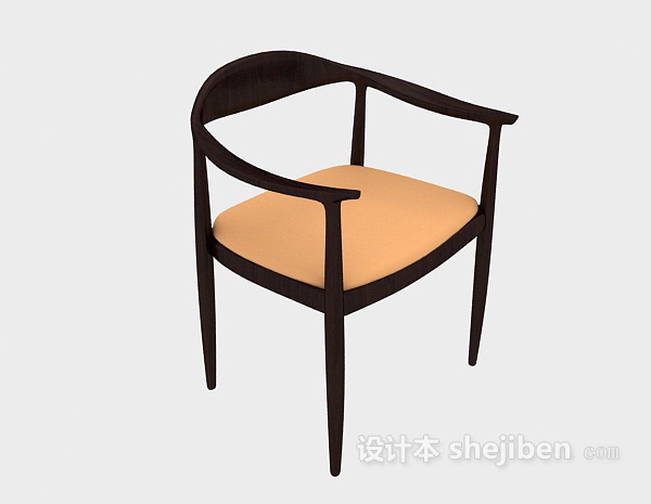 中式简约休闲椅3d模型下载