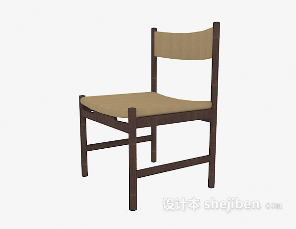 免费中式家居实木餐椅3d模型下载