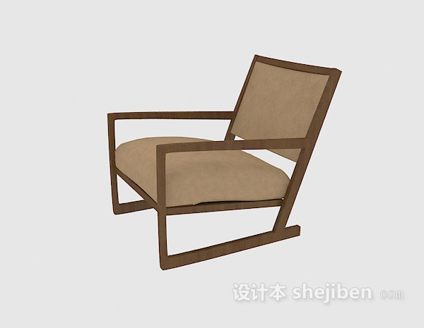 田园风格坐垫椅3d模型下载
