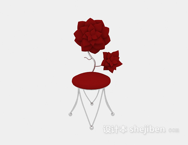 现代风格创意玫瑰休闲椅3d模型下载