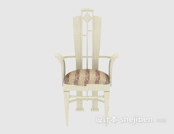 欧式风格白色欧式餐椅3d模型下载
