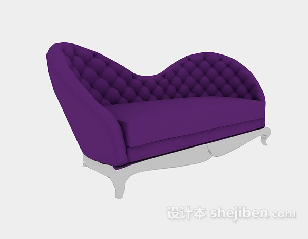 现代浪漫紫色沙发3d模型下载