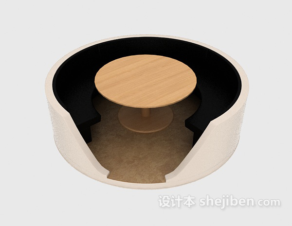 现代风格创意圆形多人沙发3d模型下载
