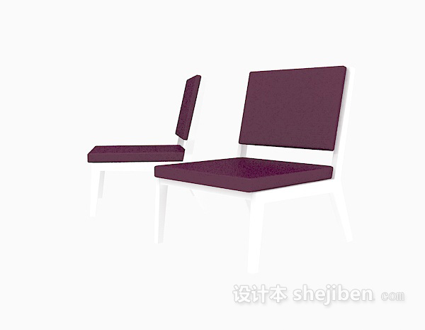 紫色餐椅3d模型下载