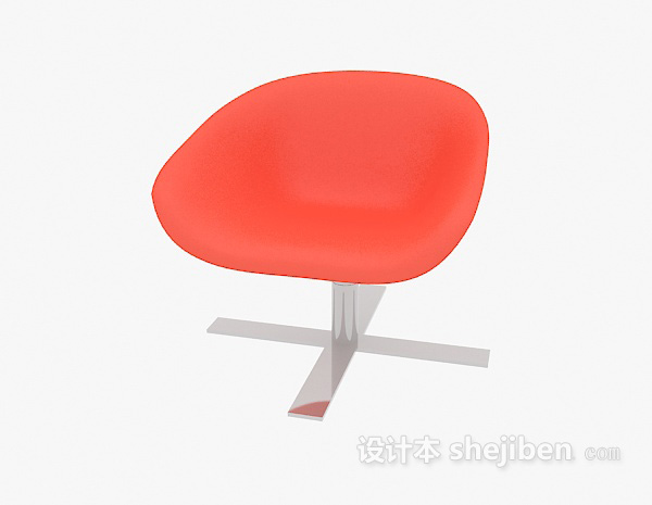 免费现代风格红色休闲椅3d模型下载