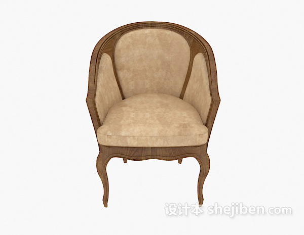 欧式风格单人咖啡椅3d模型下载
