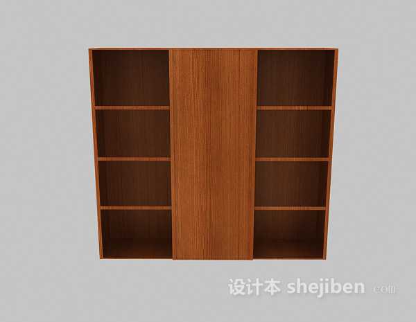 现代风格实木家庭衣柜3d模型下载