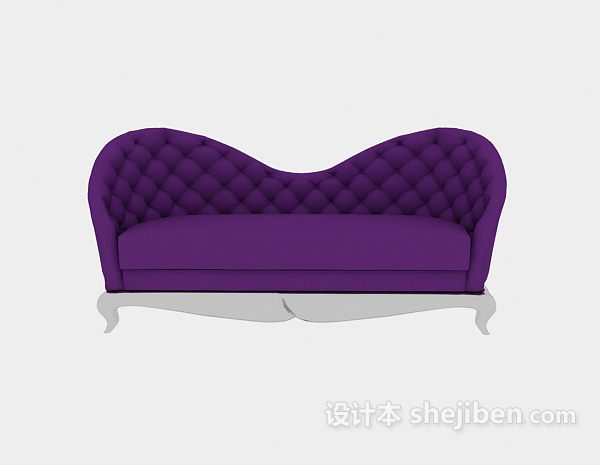 现代风格现代浪漫紫色沙发3d模型下载