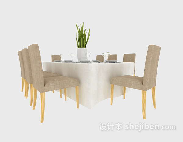 免费家居餐桌餐椅3d模型下载