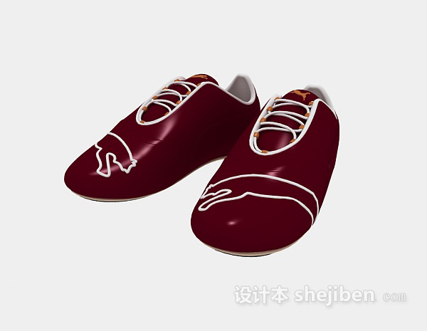 红色运动鞋3d模型下载