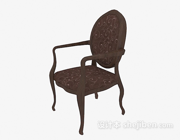欧式木质扶手椅3d模型下载