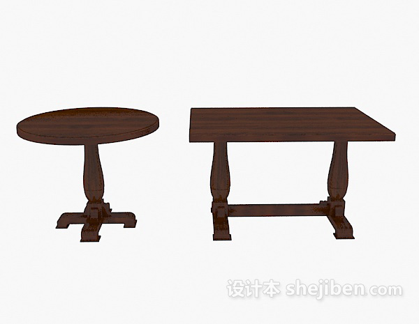 其它两种美式餐桌3d模型下载
