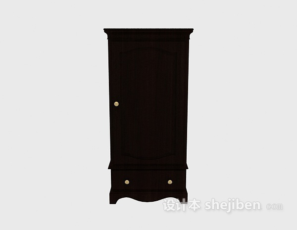 中式风格中式风格实木衣柜3d模型下载