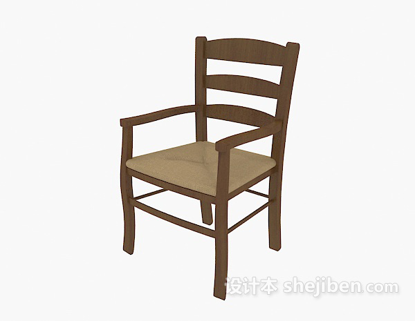 免费中式传统木质餐椅3d模型下载