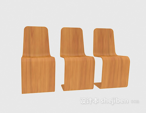 现代风格创意原木椅3d模型下载