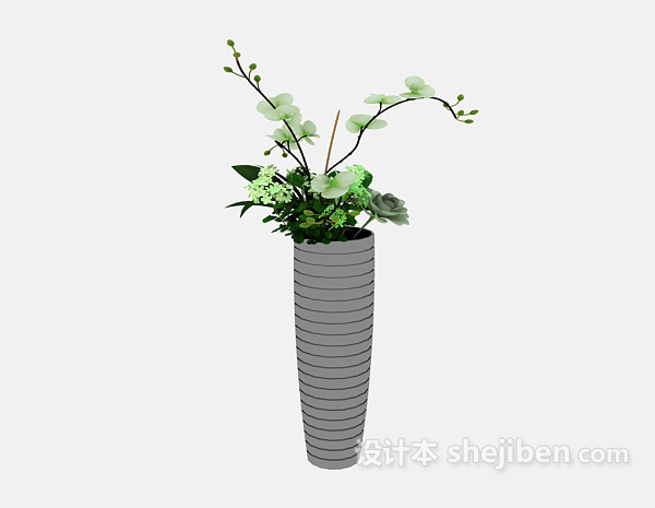 现代风格室内植物小盆栽3d模型下载