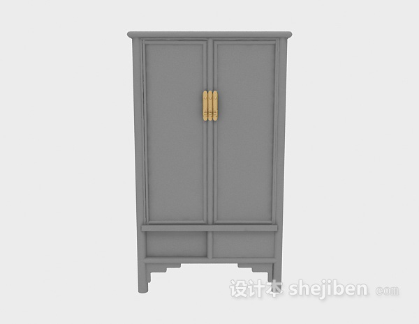 中式风格中式木质衣柜3d模型下载