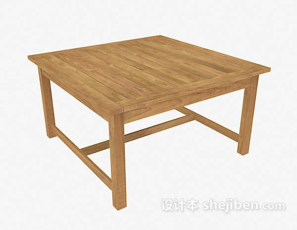 实木方形茶几桌3d模型下载
