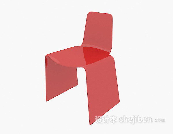 免费红色休闲椅子3d模型下载