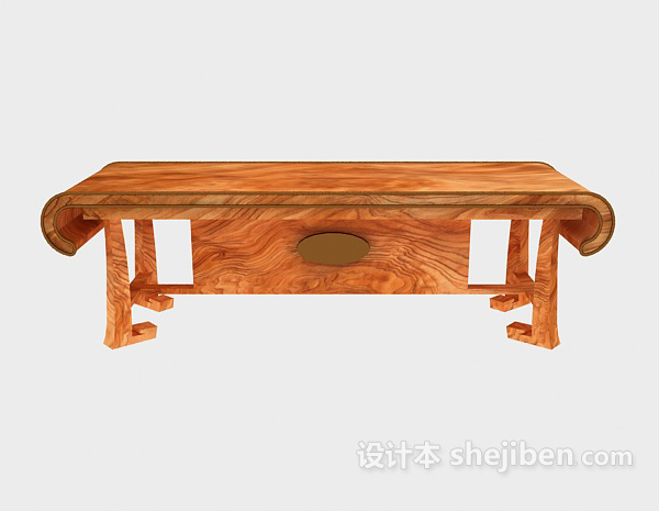 欧式风格欧式原木餐桌3d模型下载