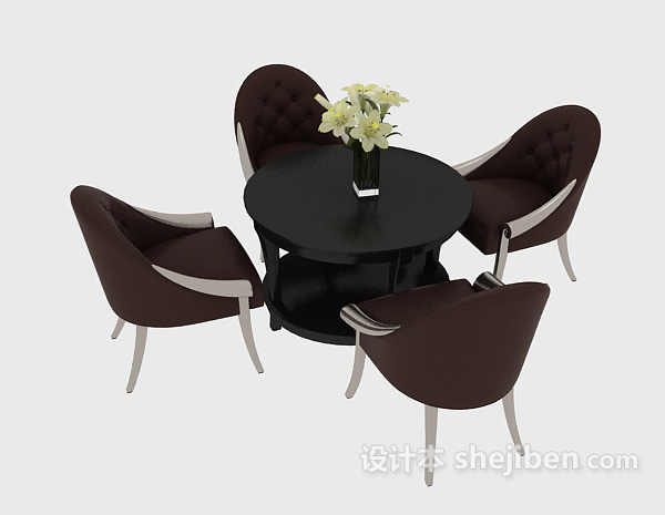 现代风格时尚桌椅组合3d模型下载