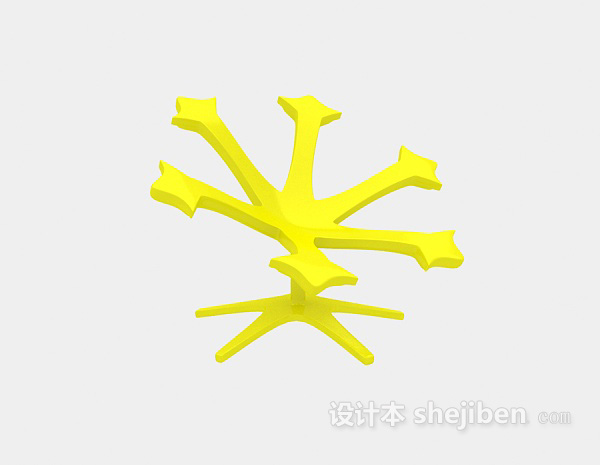 免费黄色创意简约休闲椅3d模型下载