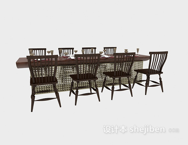 家居餐桌3d模型下载