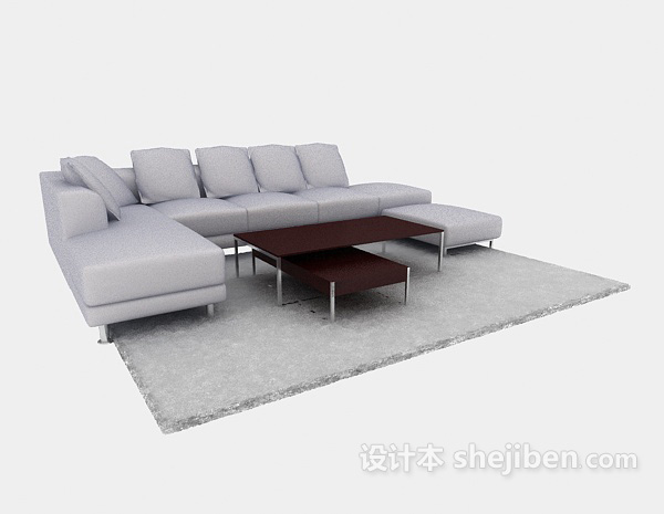 免费u型沙发3d模型下载