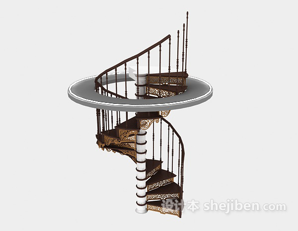 设计本旋转楼梯3d模型下载