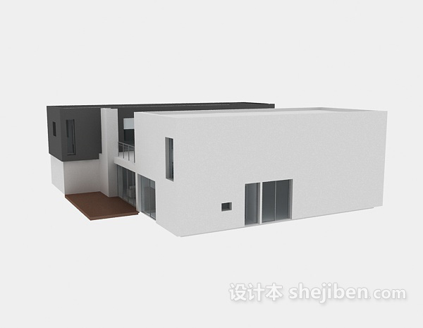 设计本现代欧式别墅外观3d模型下载