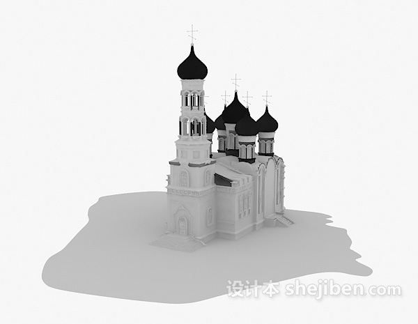 欧式风格欧式城堡建筑3d模型下载